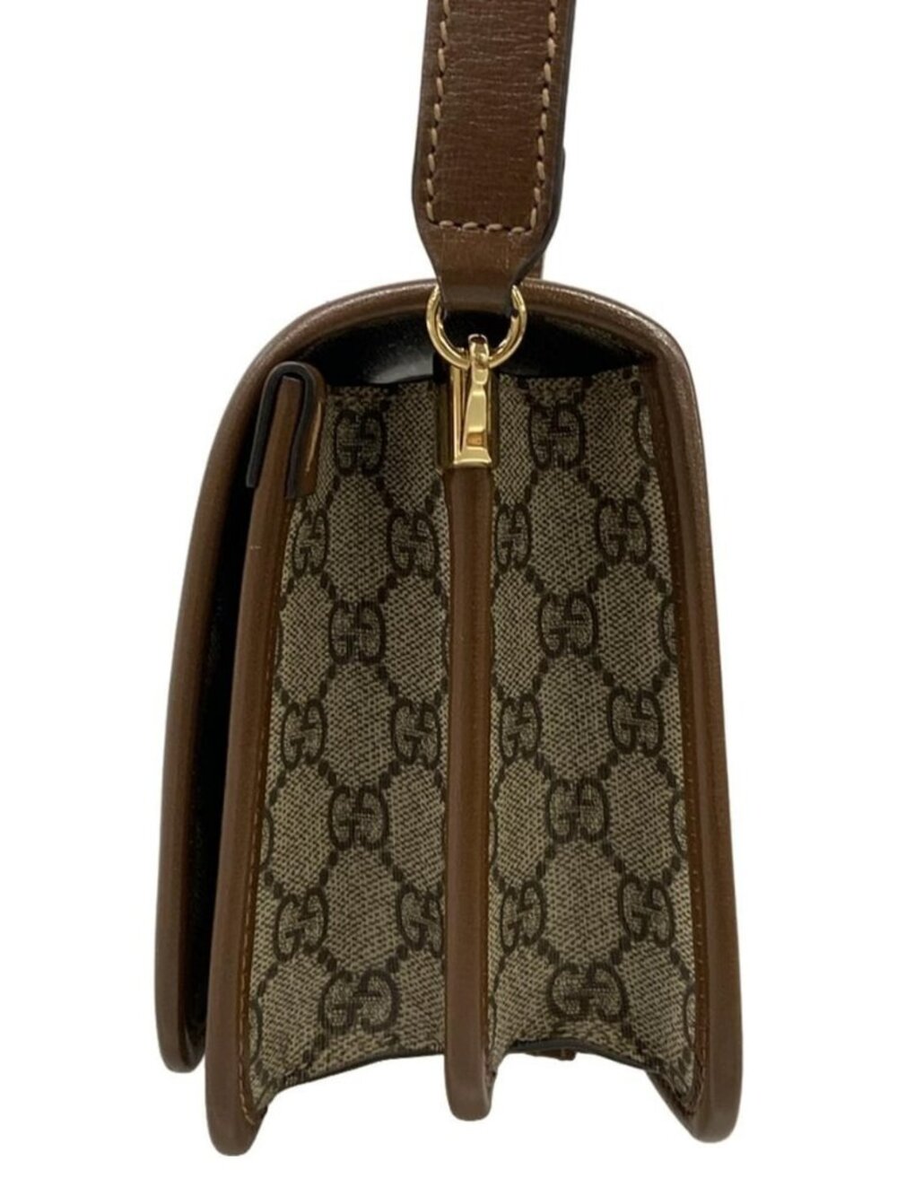 GUCCI GG Supreme, Interlocking G 671620 Beige Dark Brown PVC - Shoulder Bag - Picture 2 of 15